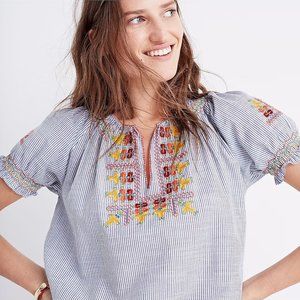 Madewell Embroidered Penny Top